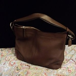 Large Pebbled leather Coach purse. See pics of strap